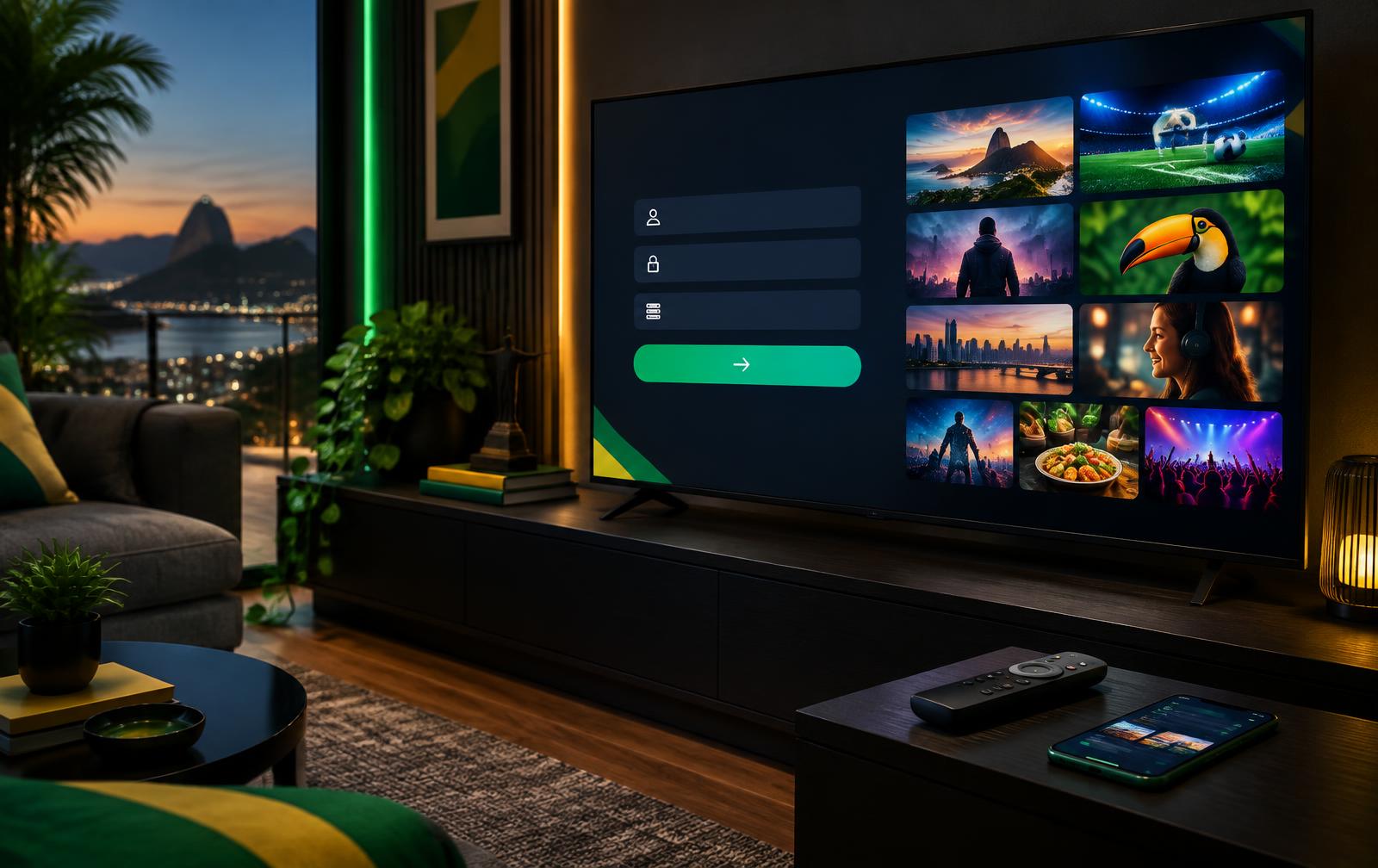 Smart TV preparada para configurar um aplicativo de IPTV